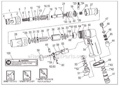 Page A Diagram and Parts List for CP2005 6151922005 Chicago Pneumatic Electric Drill